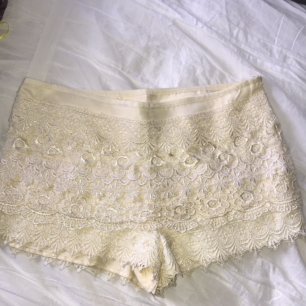 Cream Lace Shorts